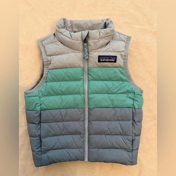 Patagonia Kids Light Blue and Gray Vest